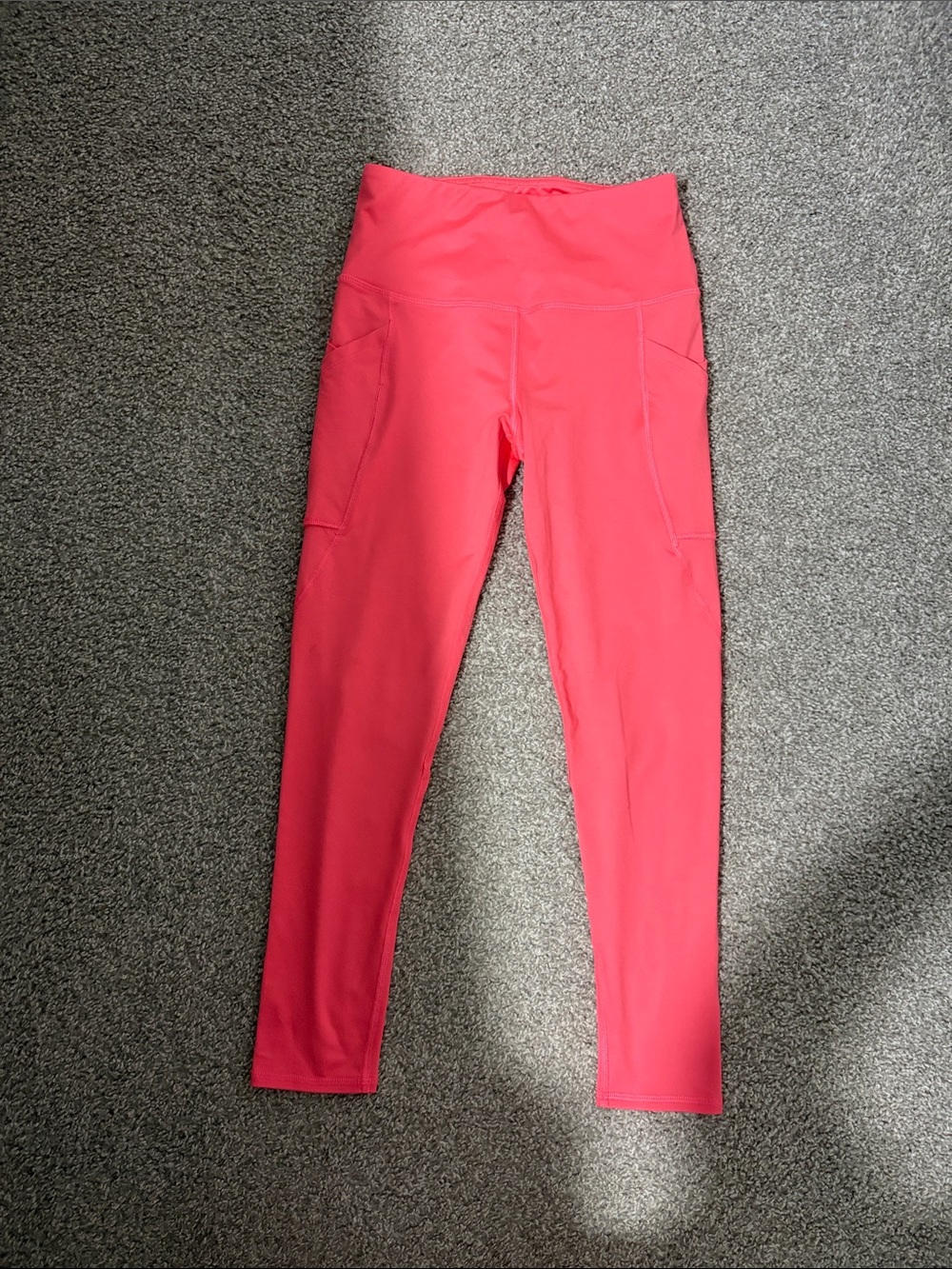 SO Bright Coral Leggings with Side Pockets